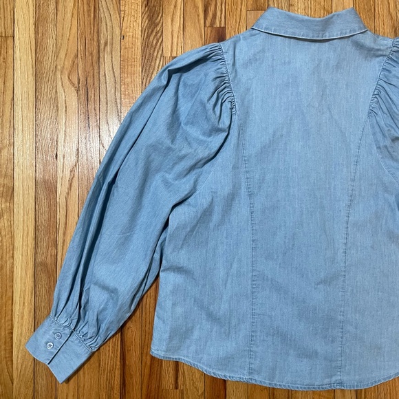 WHO WHAT WEAR Chambray Button-up - Picture 10 of 14